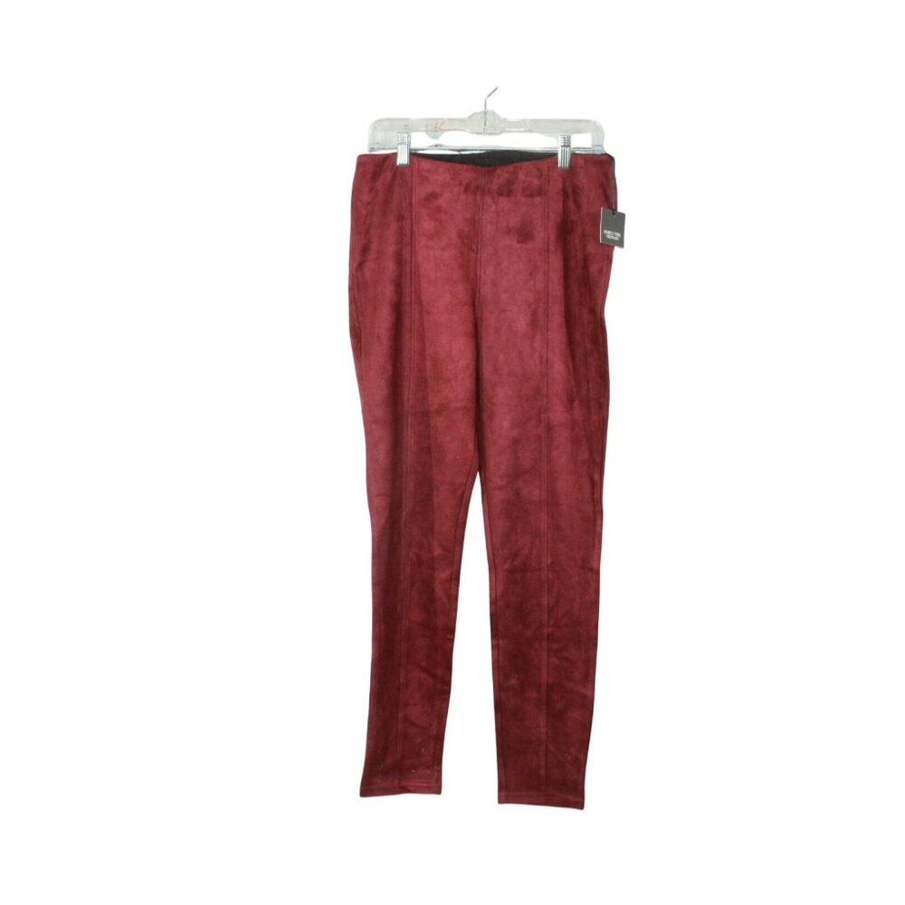 Simply Vera Verawang Faux Suede Pull On Pant Burgundy Size Large
